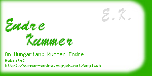 endre kummer business card